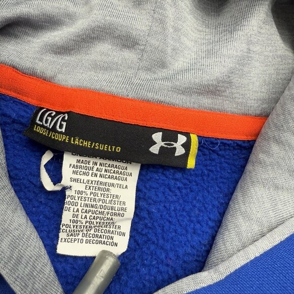 Under Armour Storm Mens L Blue Orange Gray Hoodie Sweatshirt Jacket - Picture 6 of 9